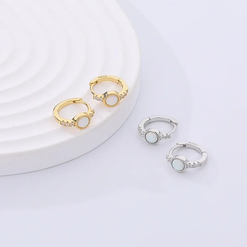 925 Silver Opal Vintage Earrings Minimalist High Jewelry