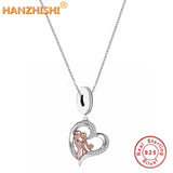 925 Silver Mother Hugs Child Pendant Necklace Jewellery Anniversary Gift