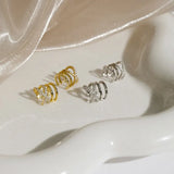 925 Silver Zircon Clip On Earring for Women, No Ear Holes