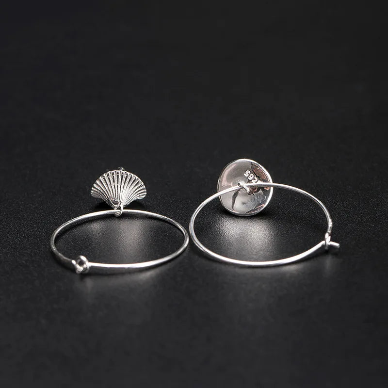 925 Silver Mushroom Hoop Earrings Vintage Jewelry