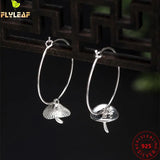925 Silver Mushroom Hoop Earrings Vintage Jewelry