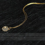 925 Silver Necklace Women 20k Yellow Plating Pearl Moon Jewelry