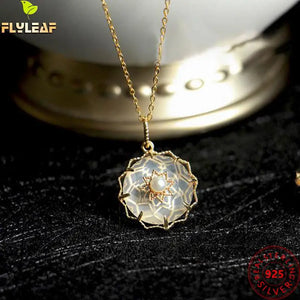 925 Silver Necklace Women 20k Yellow Plating Pearl Moon Jewelry