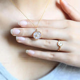 925 Silver Necklace Women 20k Yellow Plating Pearl Moon Jewelry