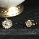 925 Silver Necklace Women 20k Yellow Plating Pearl Moon Jewelry