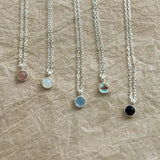 925 Silver Crystal Pendant Necklace Round Wedding Jewelry