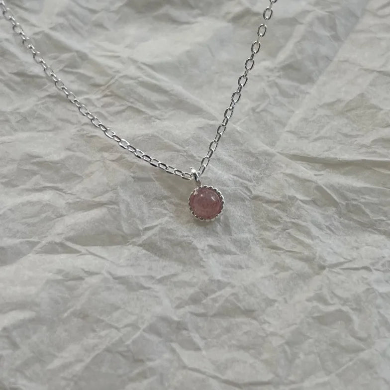 925 Silver Crystal Pendant Necklace Round Wedding Jewelry