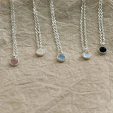 925 Silver Crystal Pendant Necklace Round Wedding Jewelry