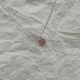 925 Silver Crystal Pendant Necklace Round Wedding Jewelry