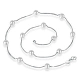 925 Silver Freshwater Pearl Charm Necklace Choker Short Chain Wedding Jewelry