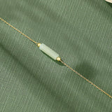925 Silver Natural Jade Agate Cylinder Bracelet 14k Plating