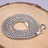 925 Sterling Silver Necklace 2mm Popcorn Link Chain 17.7inch S925 Classic