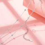 925 Silver Necklace Box Cross Beads Chain For Women Wedding