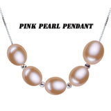 925 Silver Necklace Chain Women with Natural Pearl