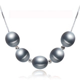 925 Silver Necklace Chain Women with Natural Pearl