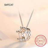 925 Silver Crown Pendant Necklace For Women Wedding Party S925 Jewelry