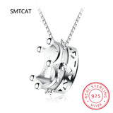 925 Silver Crown Pendant Necklace For Women Wedding Party S925 Jewelry