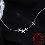 925 Silver Flower CZ Necklace Wedding Gift DF190