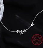 925 Silver Flower CZ Necklace Wedding Gift DF190