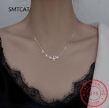 925 Silver Flower CZ Necklace Wedding Gift DF190