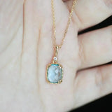 925 Silver Necklace Crystal 20k Yellow Plating Women's Classical Style