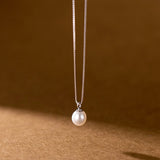 925 Sterling Silver Necklace Box Chain Pearl Necklaces & Pendants