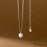 925 Sterling Silver Necklace Box Chain Pearl Necklaces & Pendants