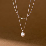 925 Sterling Silver Necklace Box Chain Pearl Necklaces & Pendants