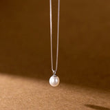 925 Sterling Silver Necklace Box Chain Pearl Necklaces & Pendants