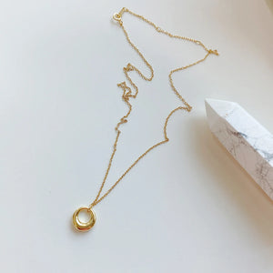 925 Silver Circle Lariat Pendant Necklace for Women