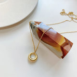 925 Silver Circle Lariat Pendant Necklace for Women