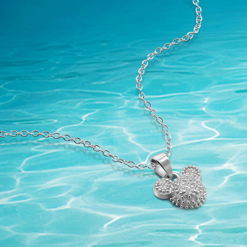 925 Silver Mickey Pendant Necklace for Women