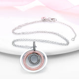 925 Silver Necklace Round Pave CZ Anniversary Jewelry