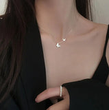 925 Silver Butterfly CZ Necklace for Women Gift