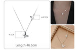 925 Silver Butterfly CZ Necklace for Women Gift