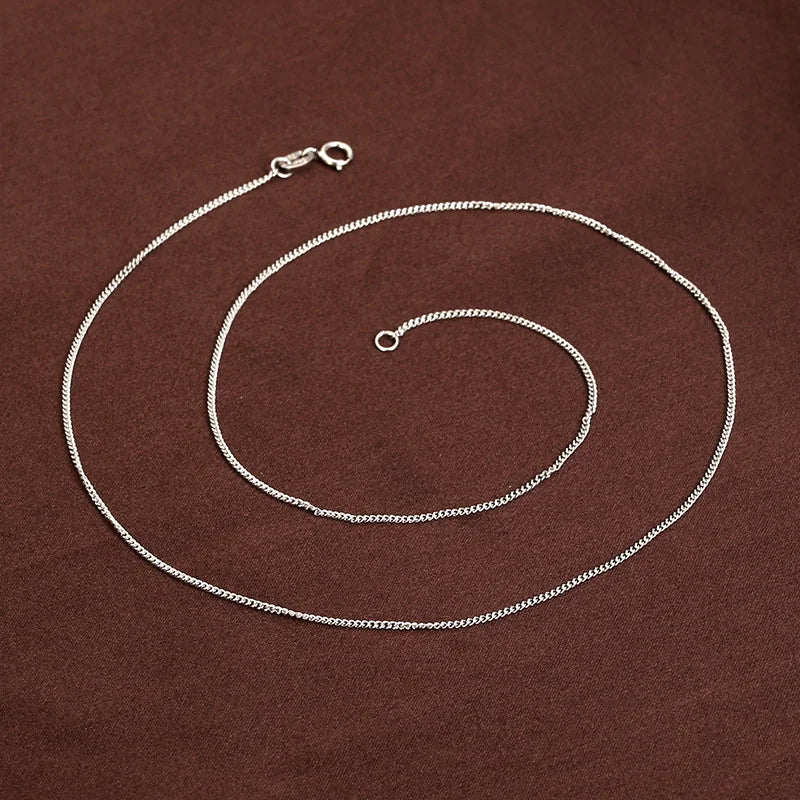 Real 925 Sterling Silver Necklace 7 Style Long Choker Silverware Chain