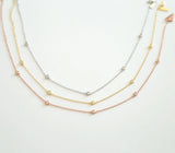 925 Silver Necklace CZ Stone Lariat Women Jewelry