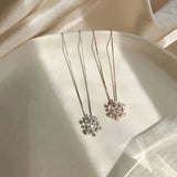 925 Sterling Silver Snowflake Clavicle Necklace Women Jewelry