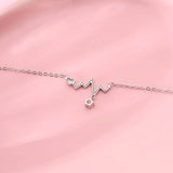 925 Silver Necklace Love Zircon Pendant Party Gift