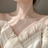 925 Silver Necklace Love Zircon Pendant Party Gift