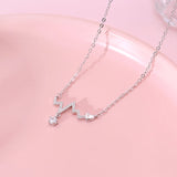 925 Silver Necklace Love Zircon Pendant Party Gift