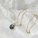 925 Silver Abalone Shell Choker Necklace Natural Colourful Jewellery Gift