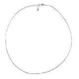 925 Sterling Silver Block Beads Chain Necklace Women Jewelry
