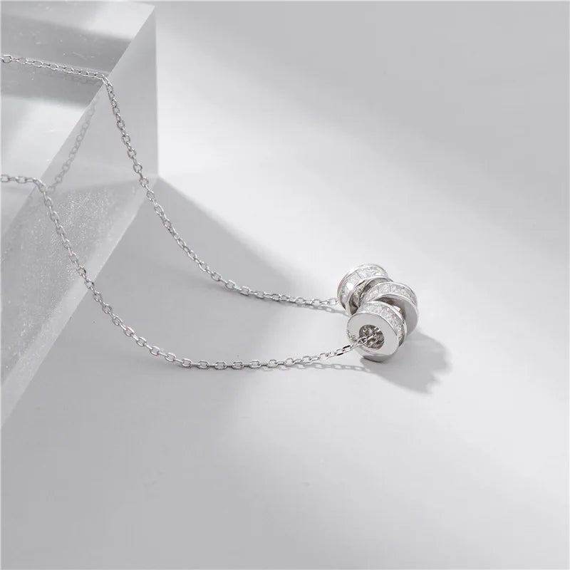 Sterling Silver Necklace with Zircon Pendant for Women