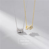 Sterling Silver Necklace with Zircon Pendant for Women