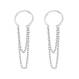 925 Silver Ear Cuff Wrap Chain Tassel Earring for Women