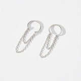925 Silver Ear Cuff Wrap Chain Tassel Earring for Women