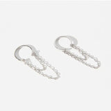 925 Silver Ear Cuff Wrap Chain Tassel Earring for Women