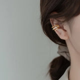 925 Silver Ear Cuff Wrap Three Layered Cartilage Earrings