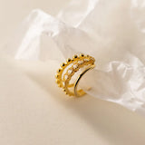 925 Silver Ear Cuff Wrap Three Layered Cartilage Earrings